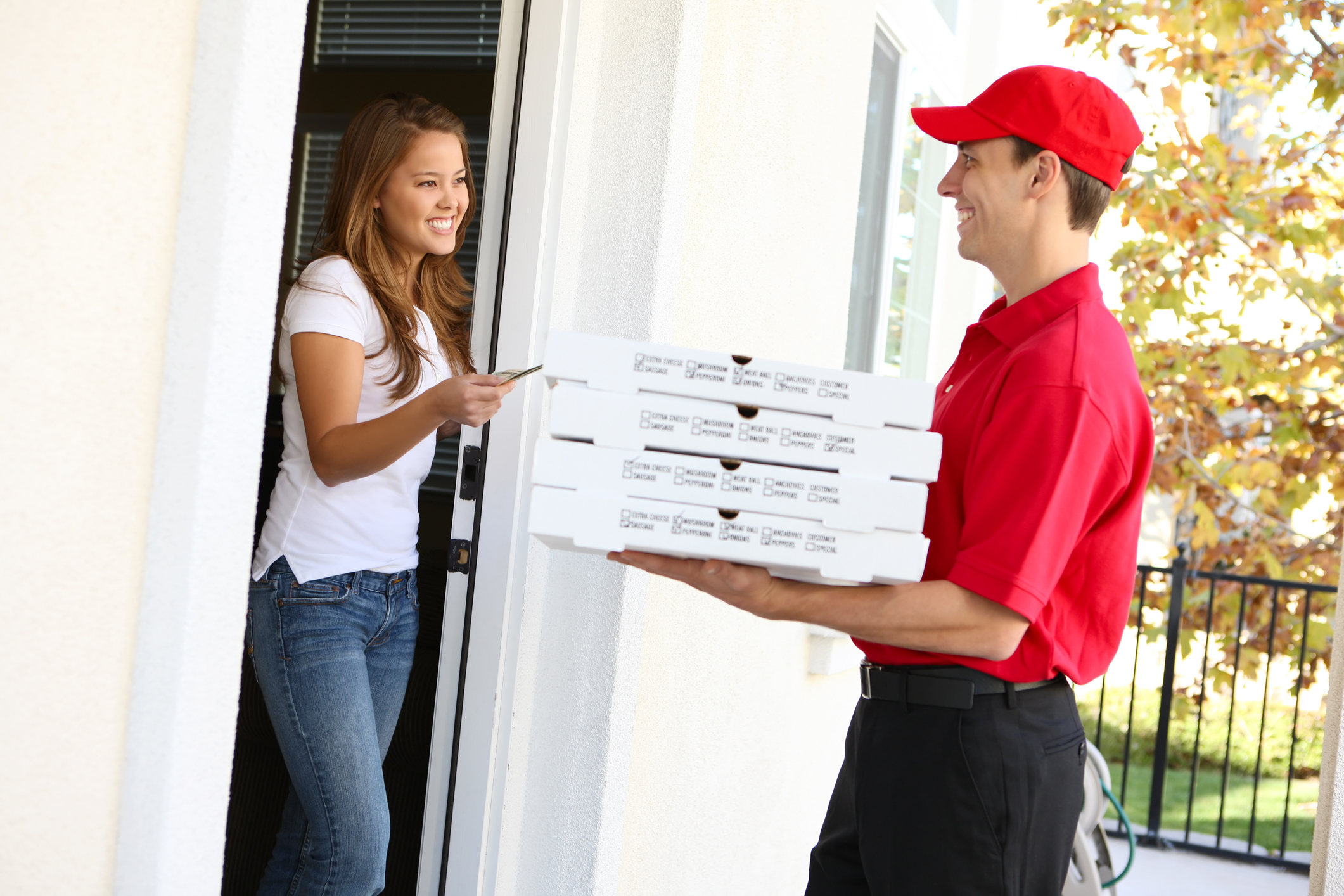 Hidden camera pizza delivery image