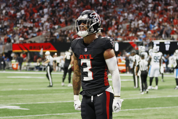 Falcons' Jessie Bates III after defeating the Panthers, 24-10