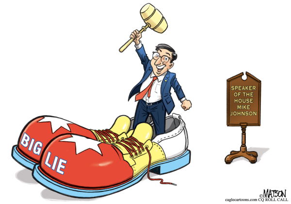 Speaker Johnson Has Big Lie Shoes to Fill
