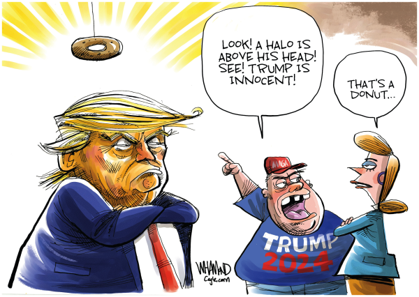 Trump pleads innocence