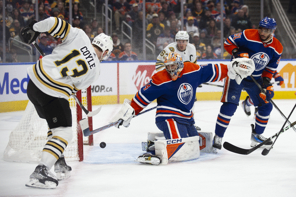 Bruins win wild one in Edmonton, 6-5, in OT, Hockey