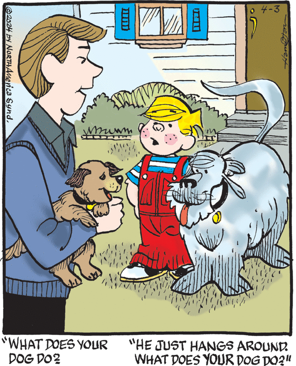 Dennis the Menace by Hank Ketcham on Wed, 03 Apr 2024