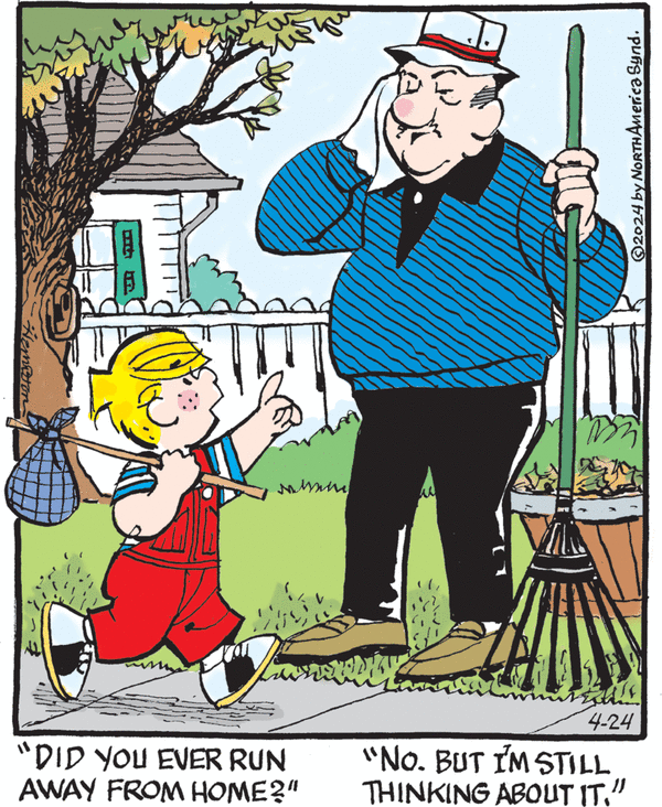 Dennis the Menace by Hank Ketcham on Wed, 24 Apr 2024