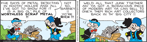 Barney Google And Snuffy Smith by Billy DeBeck on Sat, 27 Apr 2024