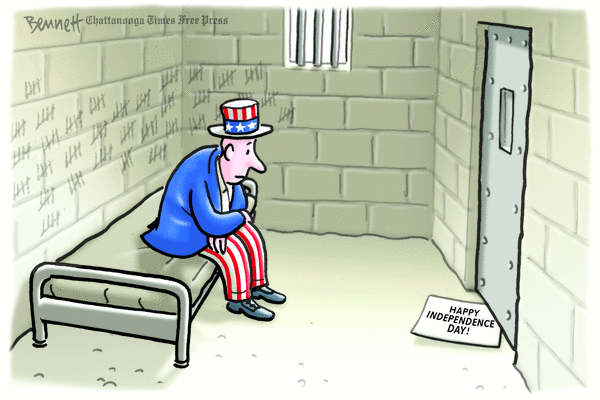 click or tap to zoom Clay Bennett for 7/4/2025