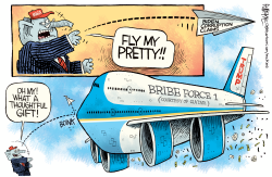 click or tap to zoom Bribe Force One Trump Qatar Plane