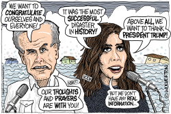 click or tap to zoom Noem and Abbott Flood Press Conference