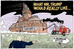 click or tap to zoom Trump Sends Harvard to El Salvador