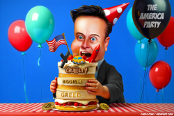 click or tap to zoom Elon Musk America Party Cake