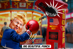 click or tap to zoom Trump hitting punching machine