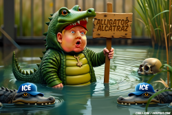 Trump the alligator in the swamp