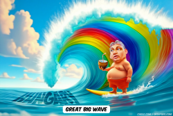Viktor Orban surfing