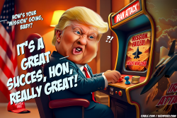 Trump playing videogame