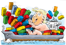 click or tap to zoom Trump Plays with his Big Blocks