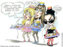 Cigarette girls Sabrina, Dakota, and Charli XCX