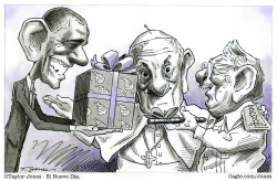 click or tap to zoom Pope Francis, Obama and Raúl Castro