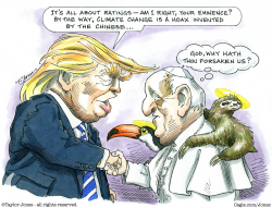 click or tap to zoom Pope Francis and Trump Repost