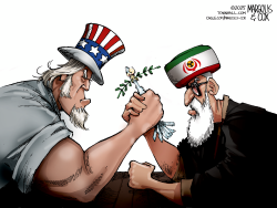 click or tap to zoom Uncle Sam Arm Wrestles Iran