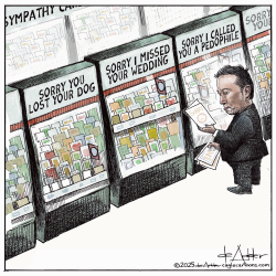 click or tap to zoom Musk looks for a sorry car for Trump