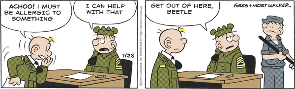 click or tap to zoom Beetle Bailey for 7/28/2025