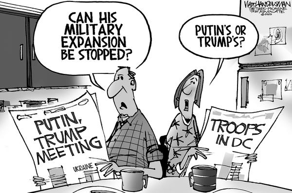 Walt Handelsman for 8/12/2025