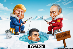Trump and Putin ice fishing