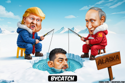 Trump and Putin ice fishing