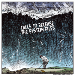 Trump is golfing while the Elstein file approaches