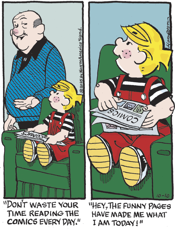 click or tap to zoom Dennis the Menace for 10/10/2025