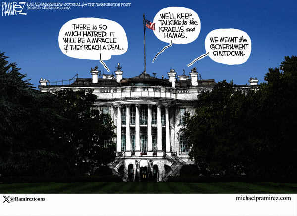click or tap to zoom Michael Ramirez for 10/10/2025