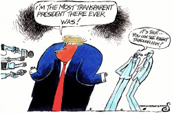 TRUMP TALKS TO PRESS