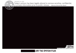 DOJ Redacts Epstein Files Cartoon