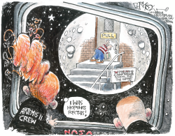 Artemis II Crew Discovers Far Side Surprise in Lunar Flyby Cartoon