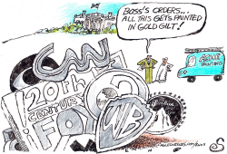 PAINTER ARRIVES TO PAINT MEDIA LOGOS