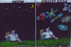 romantic sky full of satellites