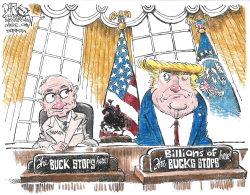 Trump and Truman Buck Stops Desk