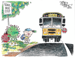 Measles Virus Boards School Bus
