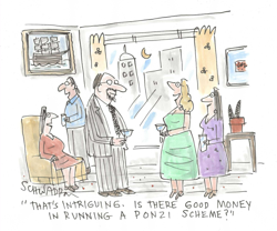 Party Talk Turns to Ponzi Schemes