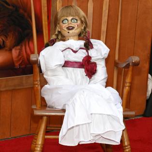 Bang Showbiz / Annabelle doll on display at Annabelle Comes Home premiere.