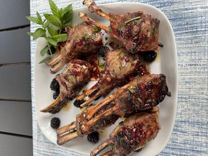 Grilled Lamb Chops with Blackberry-Chipotle Vinaigrette (JeanMarie Brownson/TCA)