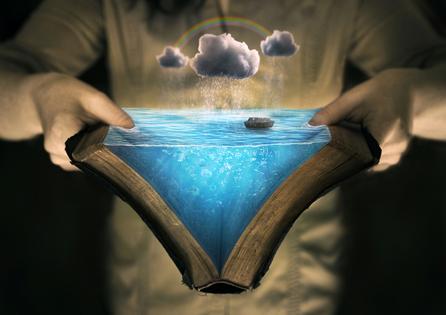 Reading the story of Noah`s ark. An open Bible with the story of Noah`s ark. Dreamstime/TCA