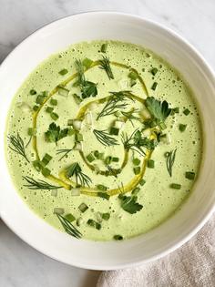 With yogurt and herbs, this chilled cucumber soup is the most delicious way to beat the heat. (Kelli Foster/TCA)