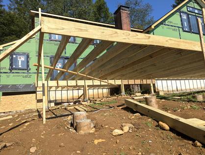 This new deck being built near my home has no fewer than three serious flaws. (Tim Carter/Tribune Content Agency)