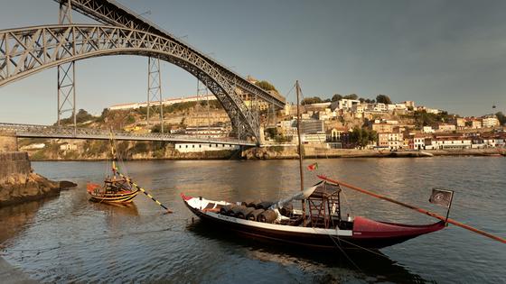 In Porto, flat-bottom boats called “rabelos” are a frequent sight along the Douro River. (Dominic Arizona Bonuccelli, Rick Steves’ Europe)