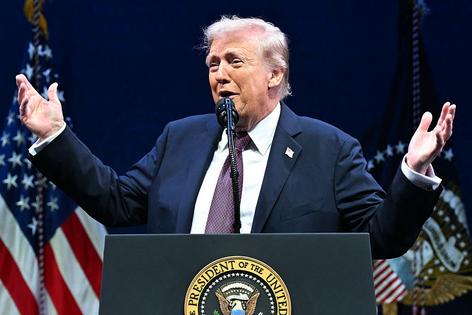 US President Donald Trump speaks during a meeting on religious liberty in education at the Museum of the Bible in Washington, DC, on September 8, 2025. (Photo by SAUL LOEB / AFP) (Photo by SAUL LOEB/AFP via Getty Images)