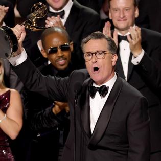 Bang Showbiz / Stephen Colbert celebrates his Emmy win