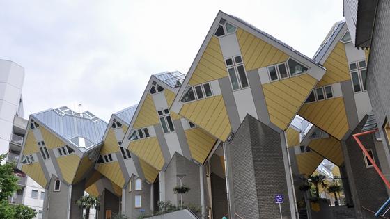 If Rotterdam has a single bold icon representing its modern approach to architecture, it’s Piet Blom’s funky cubed houses. (Cameron Hewitt, Rick Steves’ Europe)