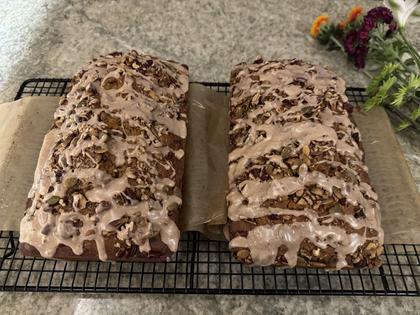 This deeply pumpkin-y, not-too-sweet loaf cake has a medley of fall flavors. (JeanMarie Brownson/TCA)