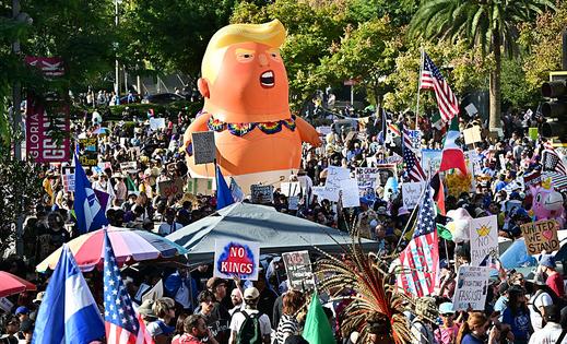 TOPSHOT - Protesters rally during the 