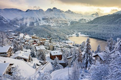 St. Moritz sunrise, Switzerland. Dreamstime/TCA